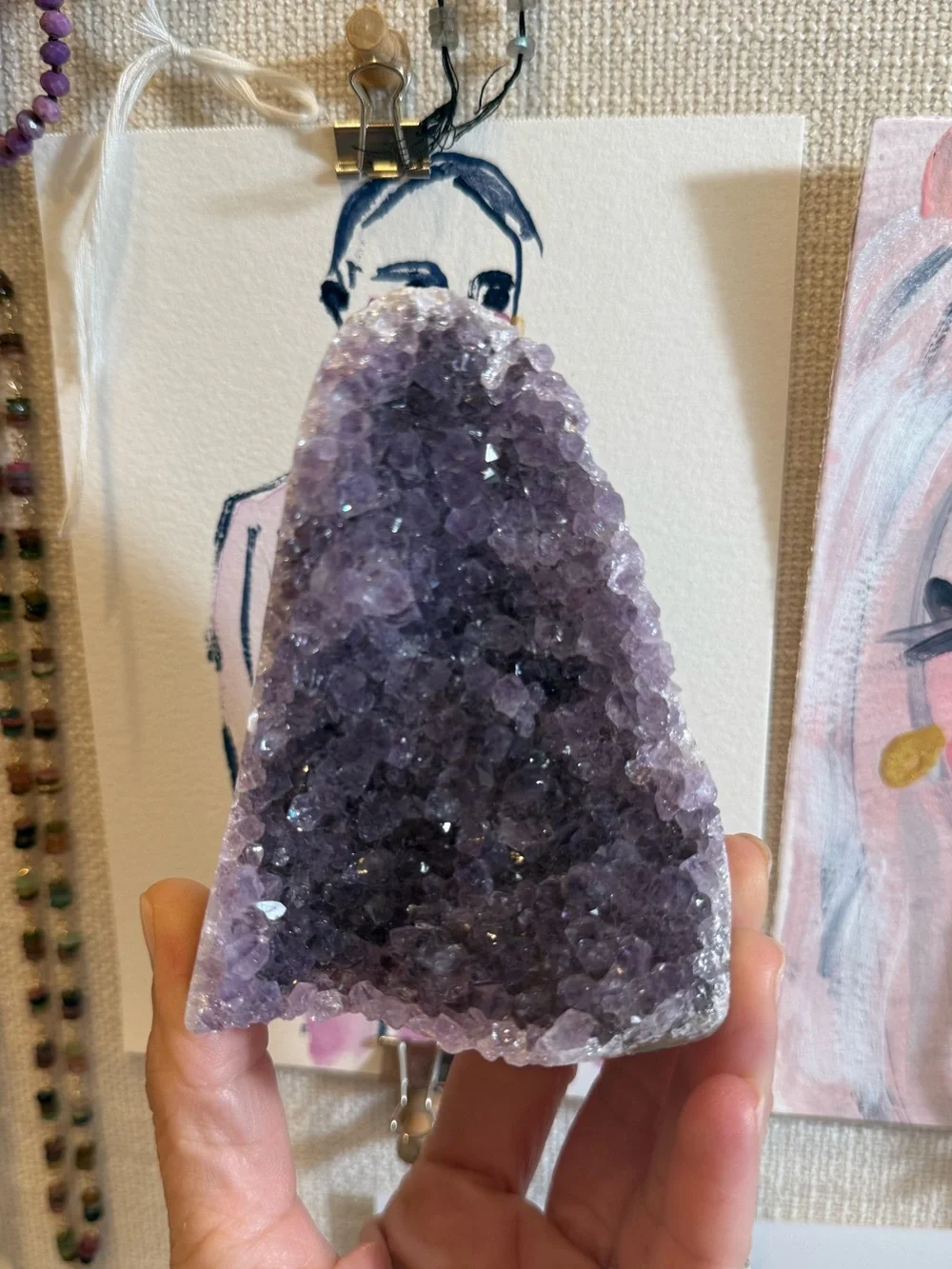 Lot of two small amethyst cut base specimens from Brazil